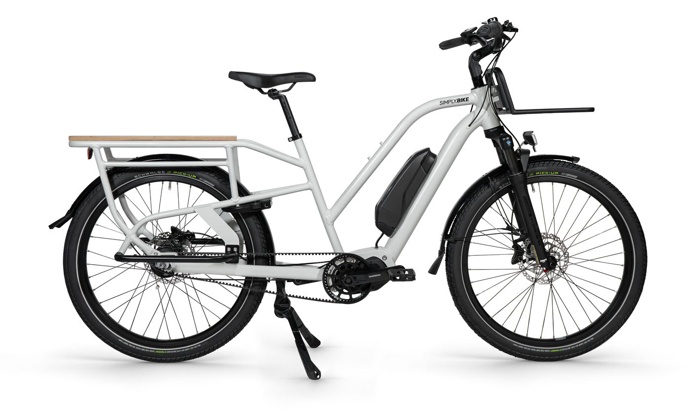 Simply Lift EP6 Longtail E-Lastenrad in Lichtgrau