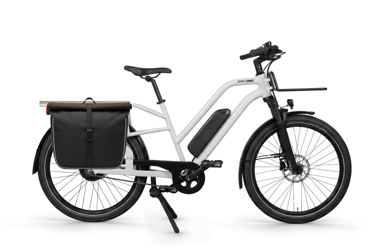 Simply.Lift URBAN Lastenrad mit wetterfester Packtasche für Einkauf und Gepäck