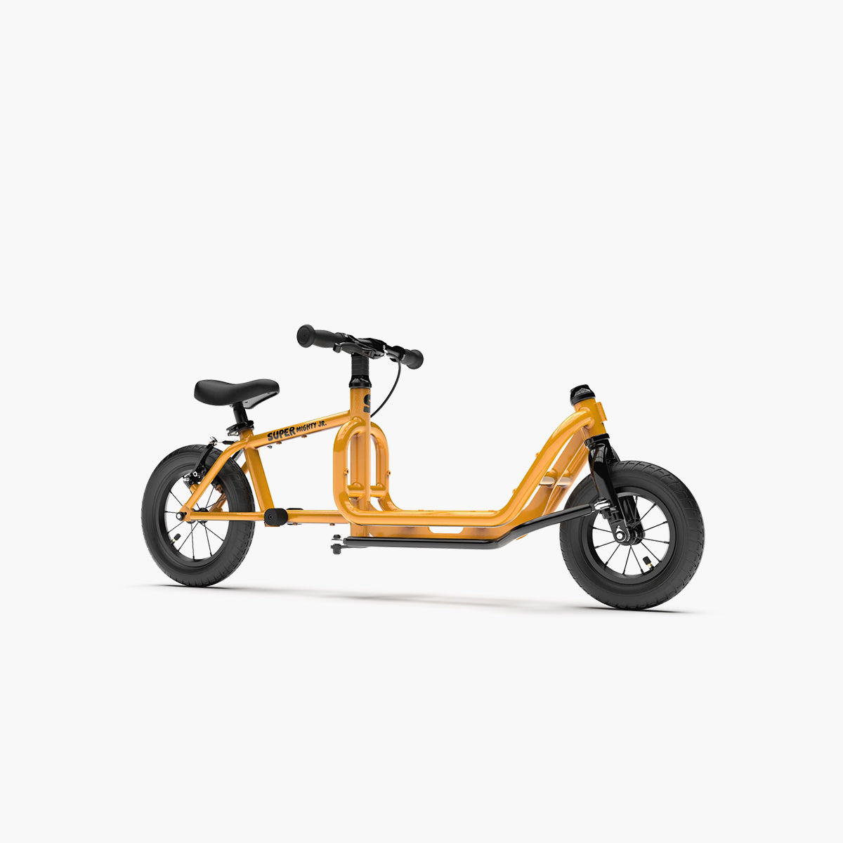 Super Mighty Junior Cargo-Laufrad für Kinder ab 2 Jahren mit Ladefläche Orange Metallic