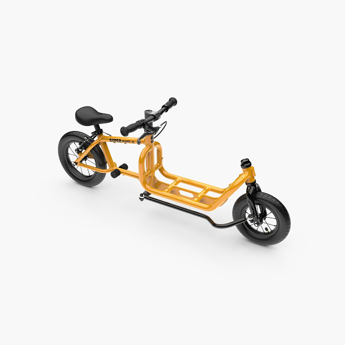 Super Mighty Junior Cargo-Laufrad für Kinder ab 2 Jahren mit Ladefläche Orange Metallic