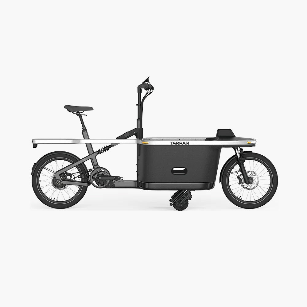 Tarran T1 Pro Frontloader E-Lastenrad in Stardust Schwarz Seitenansicht