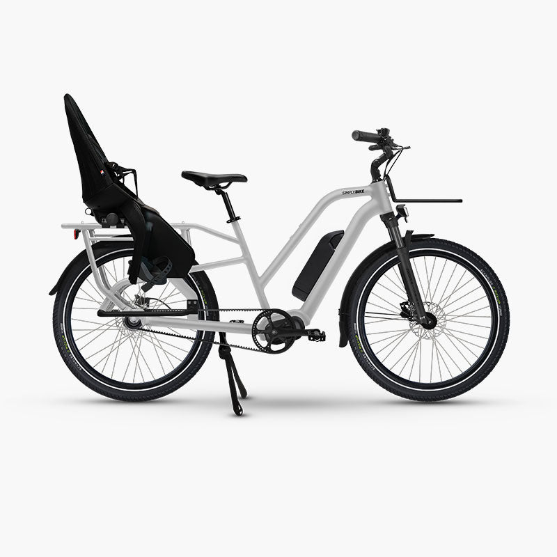 Qibbel Air Fahrradkindersitz für das Simply.Lift STEPS Cargo E-Bike.