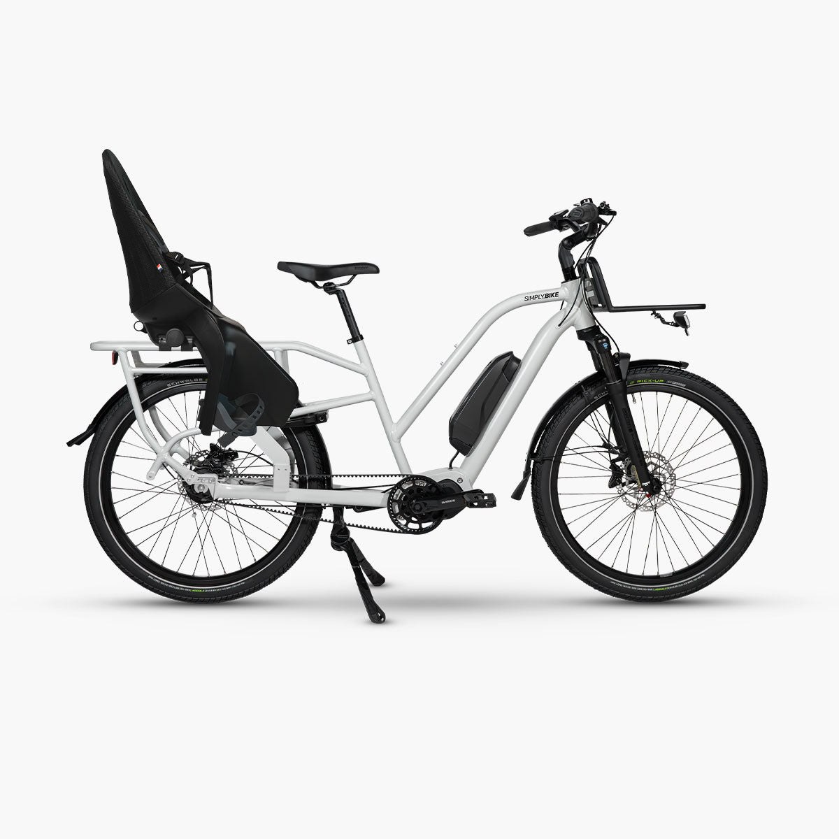 Qibbel Air Fahrradkindersitz für das Simply.Lift STEPS Cargo E-Bike.