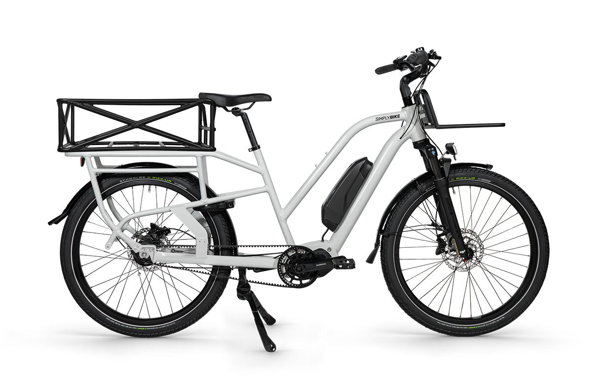 Simply.Lift EP6 Lastenrad mit Aluminium-Heckkorb für den Transport
