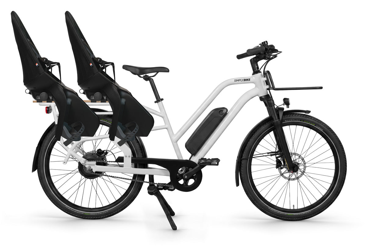 Simply.Lift URBAN Lastenrad mit zwei Kindersitzen für zwei Kinder