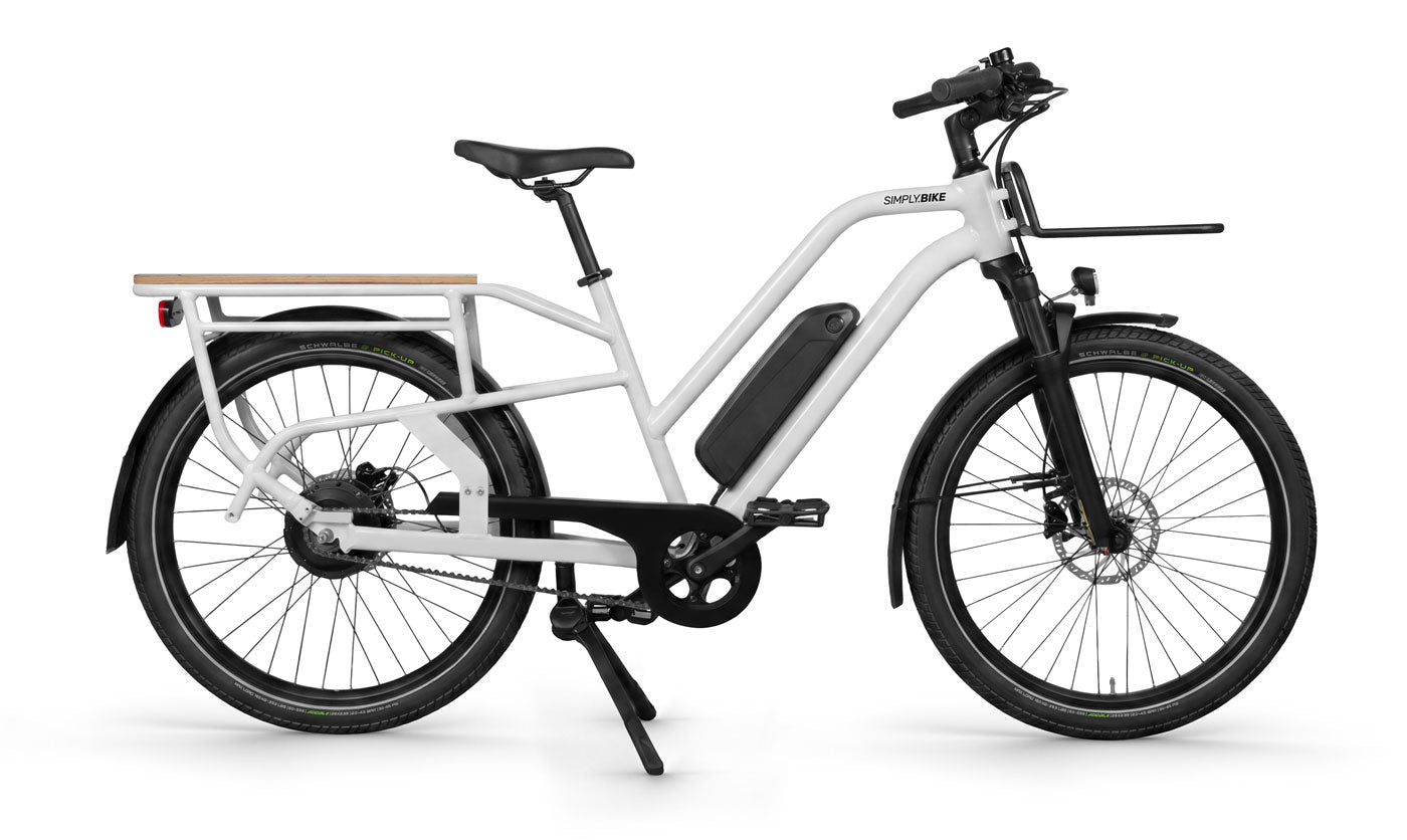 Simply.Lift URBAN Longtail E-Lastenrad in Lichtgrau