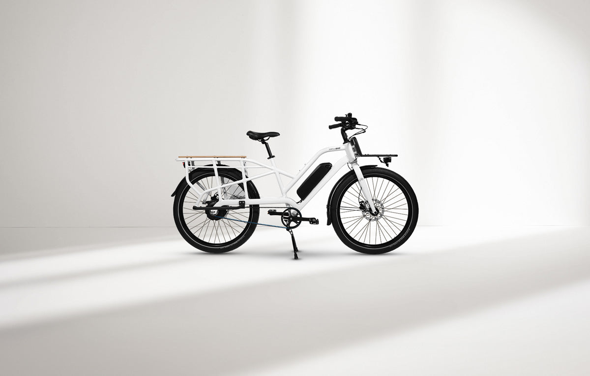 longtail cargo e-bike simply.lift neo e-lastenrad für familien