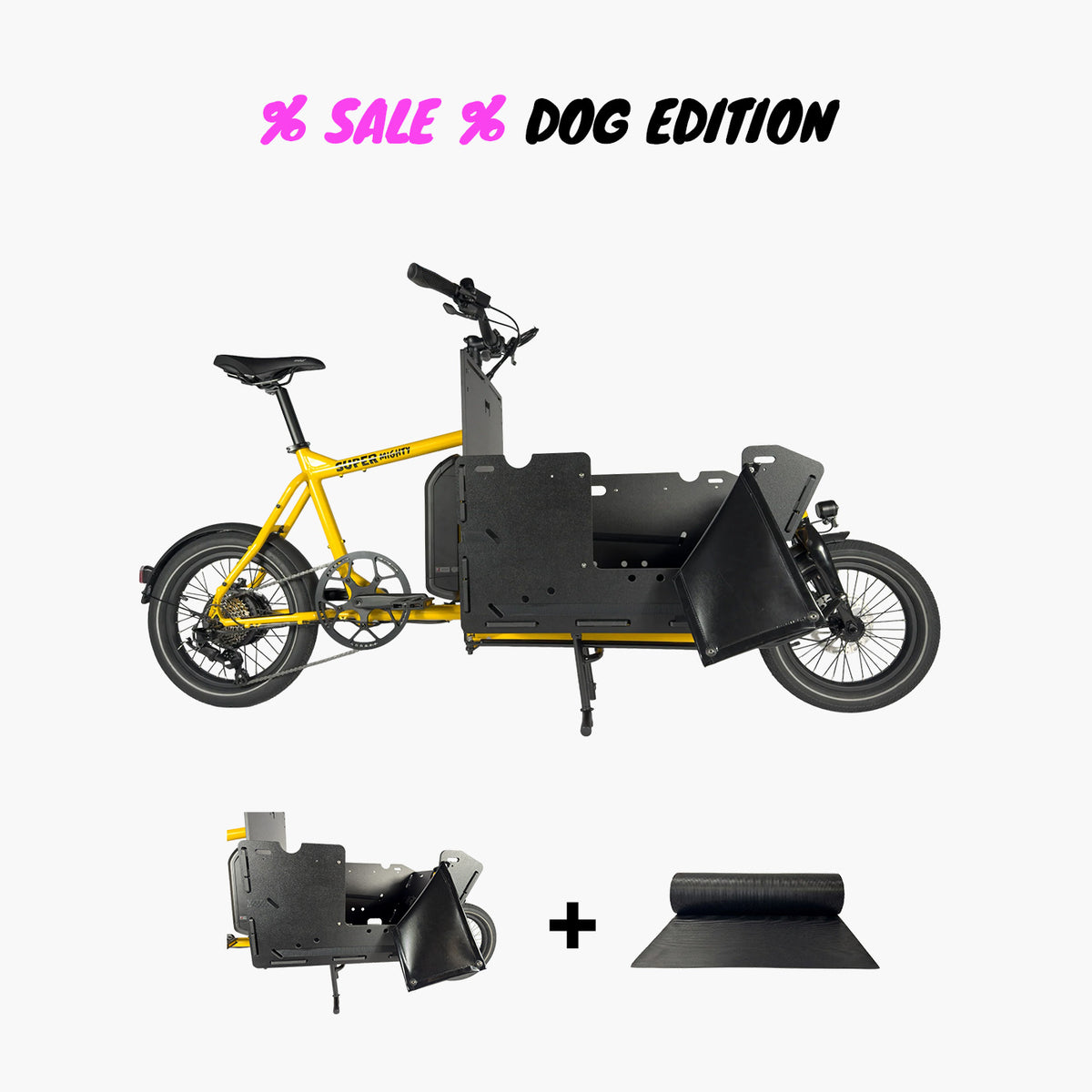 Super Bicycles Super Mighty Kompakt E-Lastenrad in der Dog Edition-offsetof