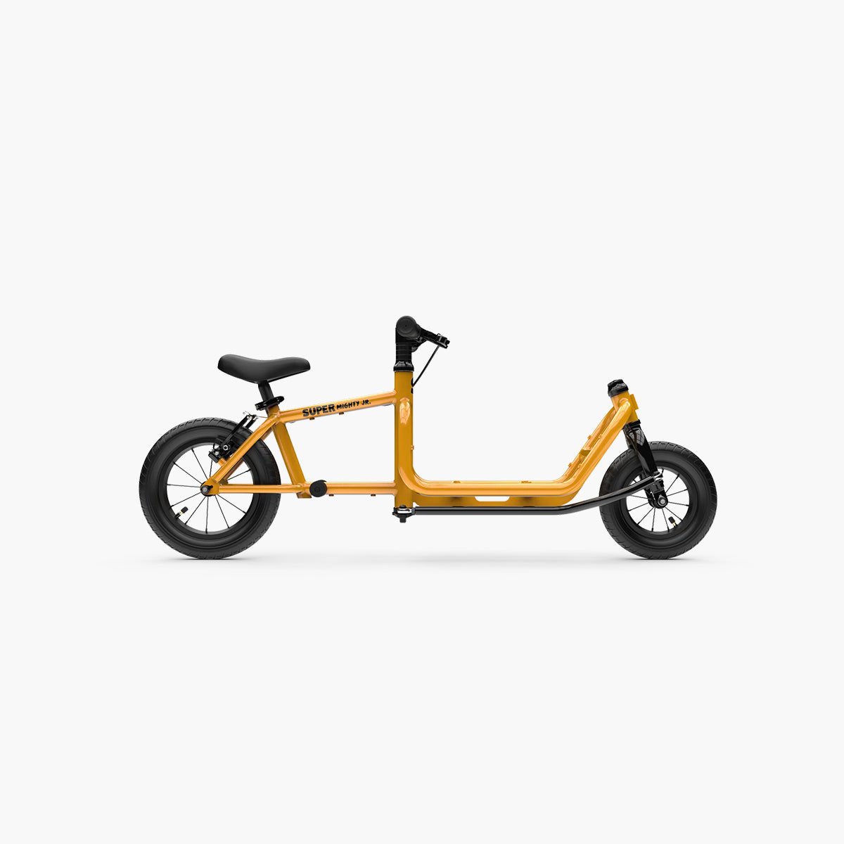 Super Mighty Junior Cargo-Laufrad für Kinder ab 2 Jahren mit Ladefläche Orange Metallic
